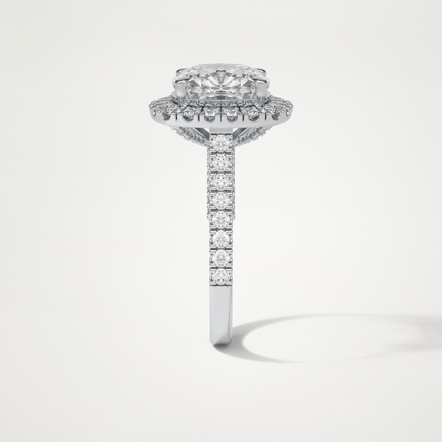 Cushion Pave & Hidden Halo Lab Grown Diamond Engagement Ring