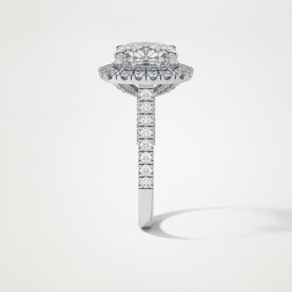 Cushion Pave & Hidden Halo Lab Grown Diamond Engagement Ring