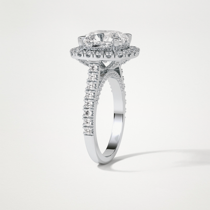 Cushion Pave & Hidden Halo Lab Grown Diamond Engagement Ring