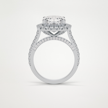 Cushion Pave & Hidden Halo Lab Grown Diamond Engagement Ring