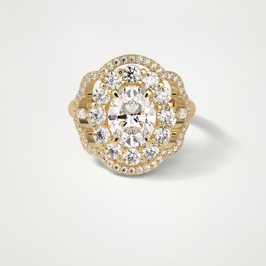 Oval Halo Lab Grown Diamond Engagement Ring