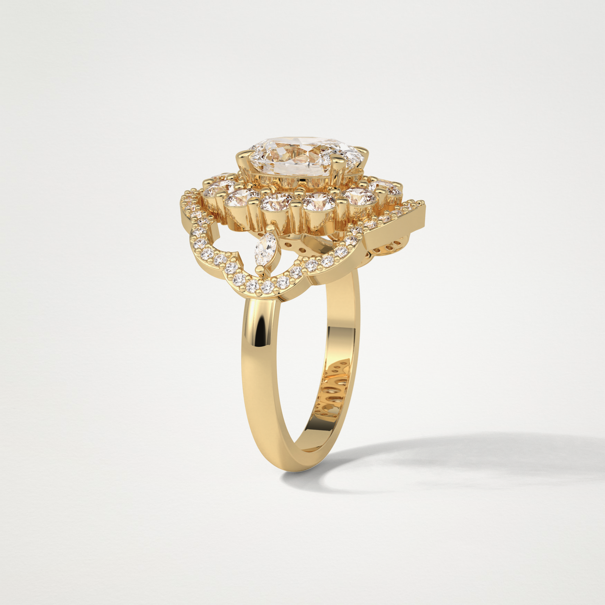 Oval Halo Lab Grown Diamond Engagement Ring