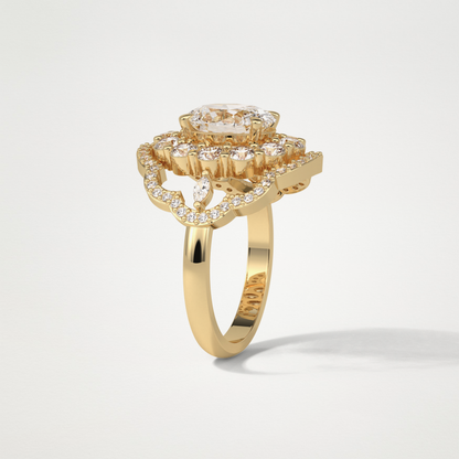 Oval Halo Lab Grown Diamond Engagement Ring