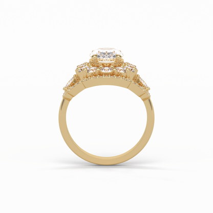 Oval Halo Lab Grown Diamond Engagement Ring
