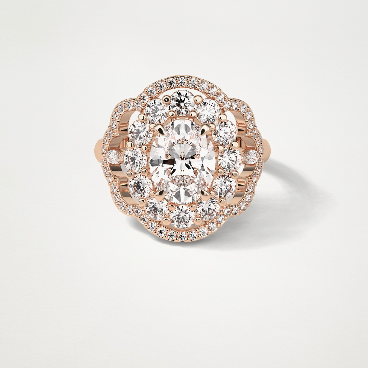 Oval Halo Lab Grown Diamond Engagement Ring