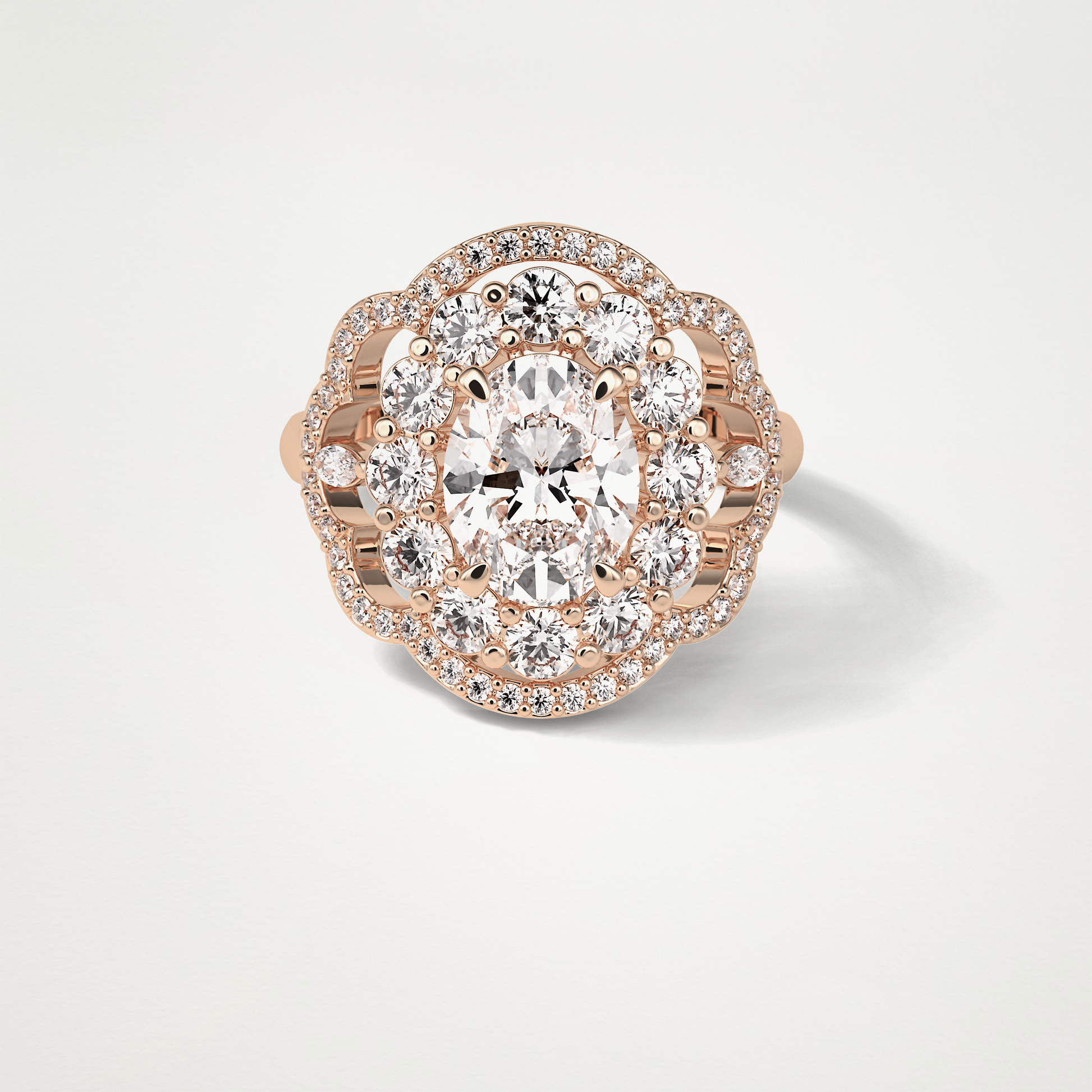 Oval Halo Lab Grown Diamond Engagement Ring