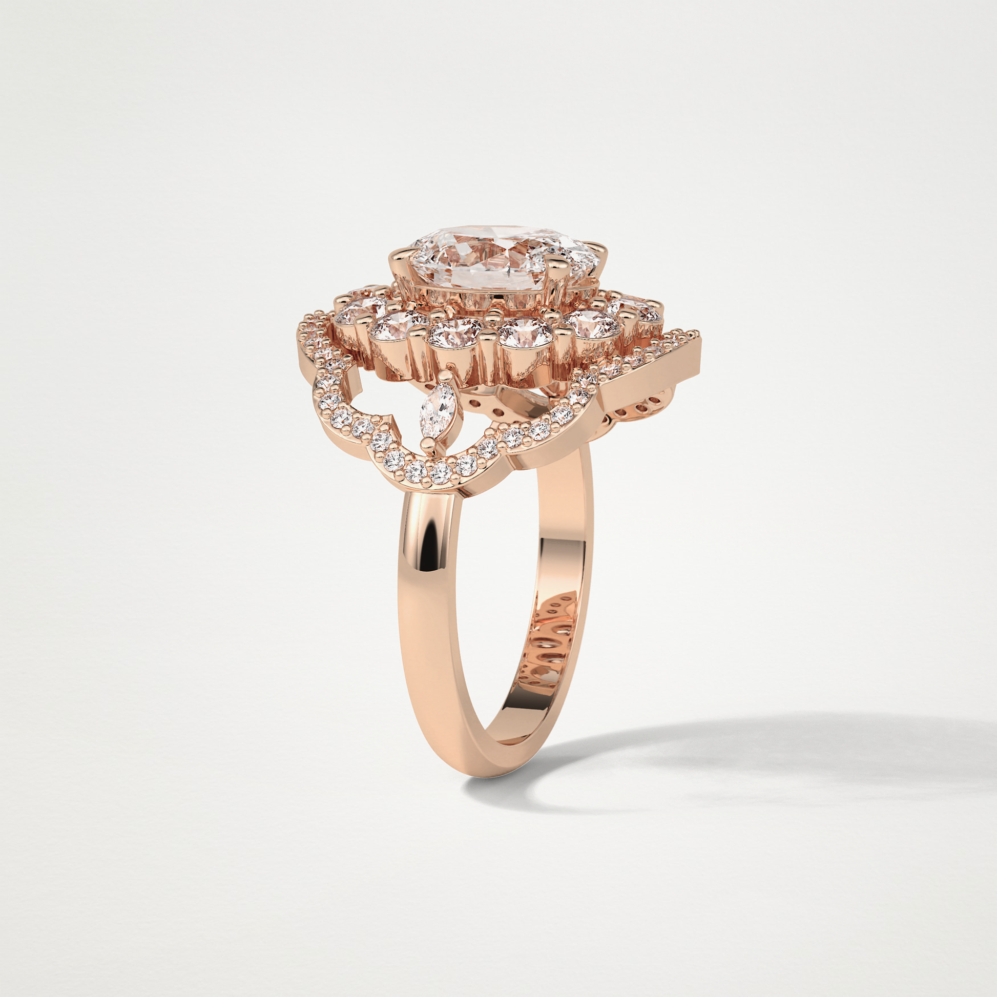 Oval Halo Lab Grown Diamond Engagement Ring