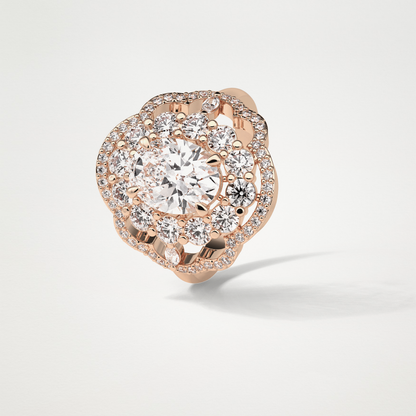 Oval Halo Lab Grown Diamond Engagement Ring