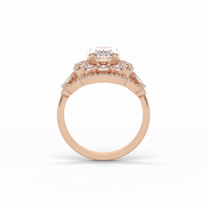 Oval Halo Lab Grown Diamond Engagement Ring