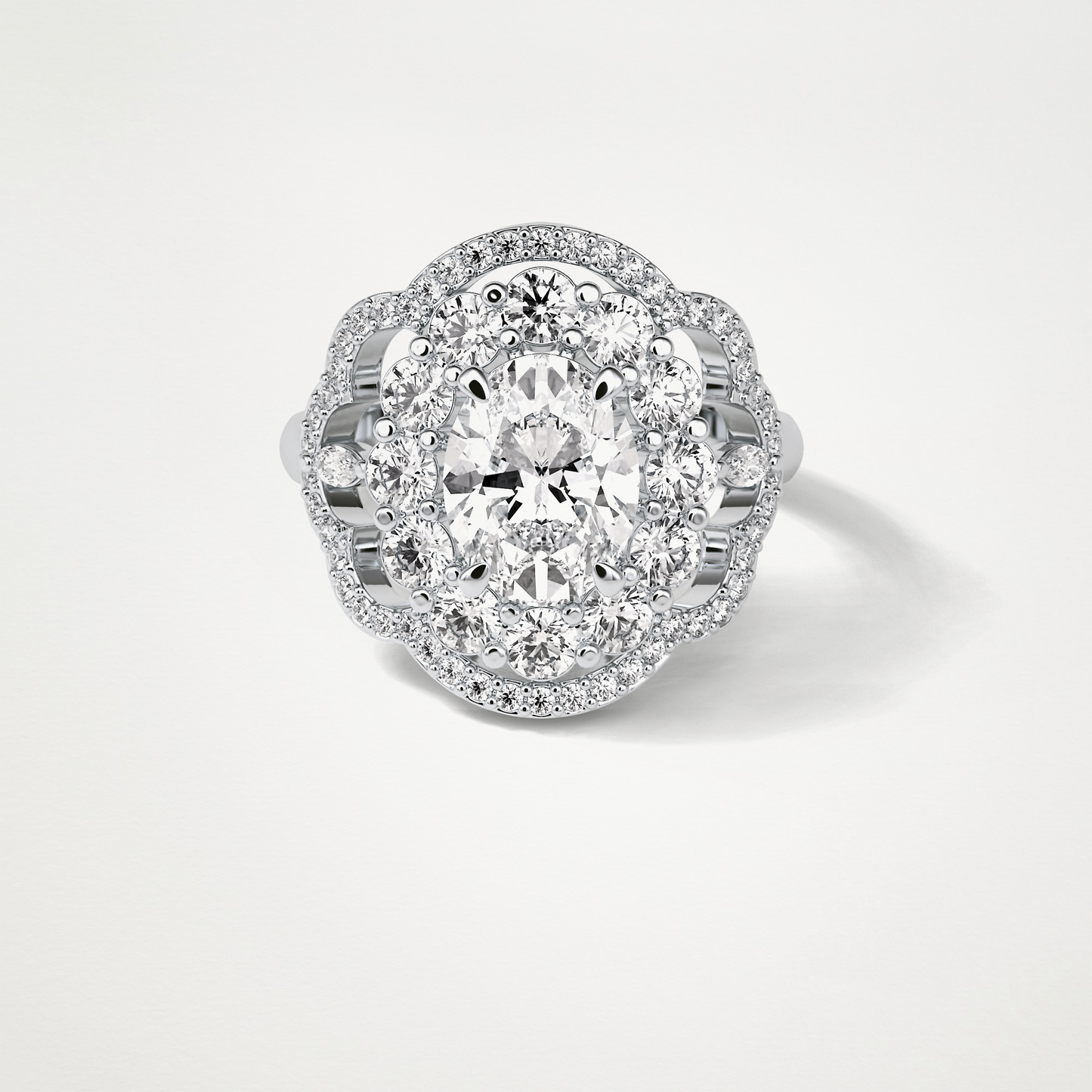 Oval Halo Lab Grown Diamond Engagement Ring