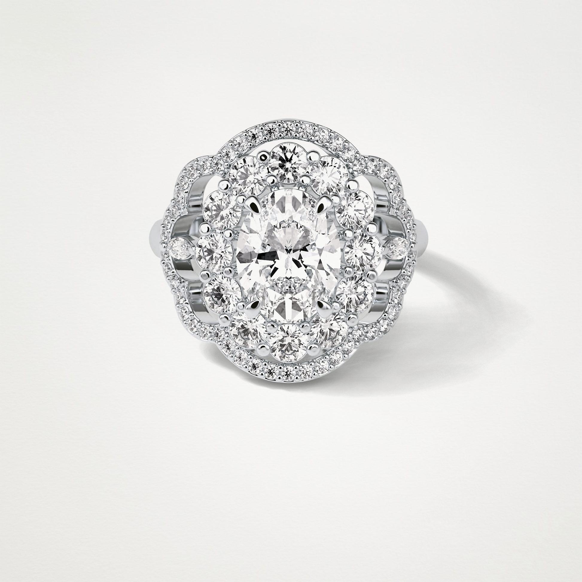 Oval Halo Lab Grown Diamond Engagement Ring