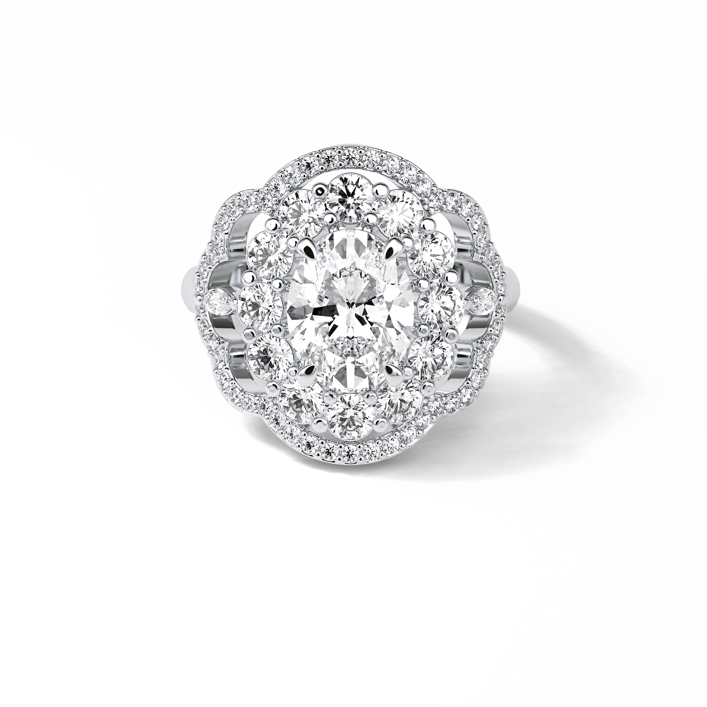 Oval Halo Lab Grown Diamond Engagement Ring