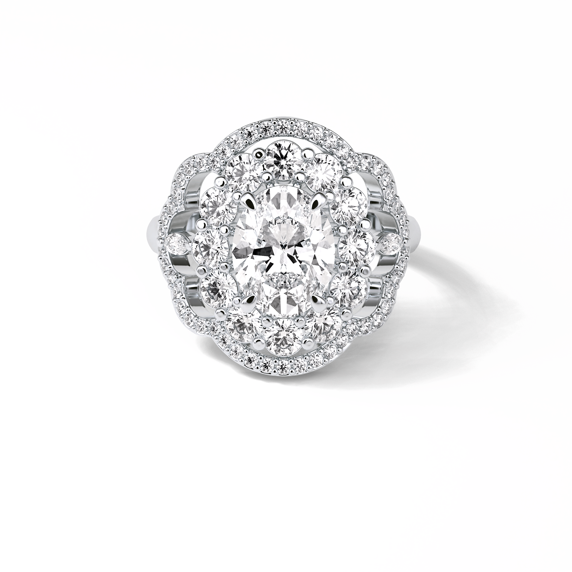 Oval Halo Lab Grown Diamond Engagement Ring