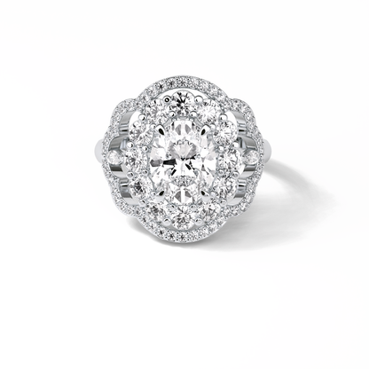 Oval Halo Lab Grown Diamond Engagement Ring