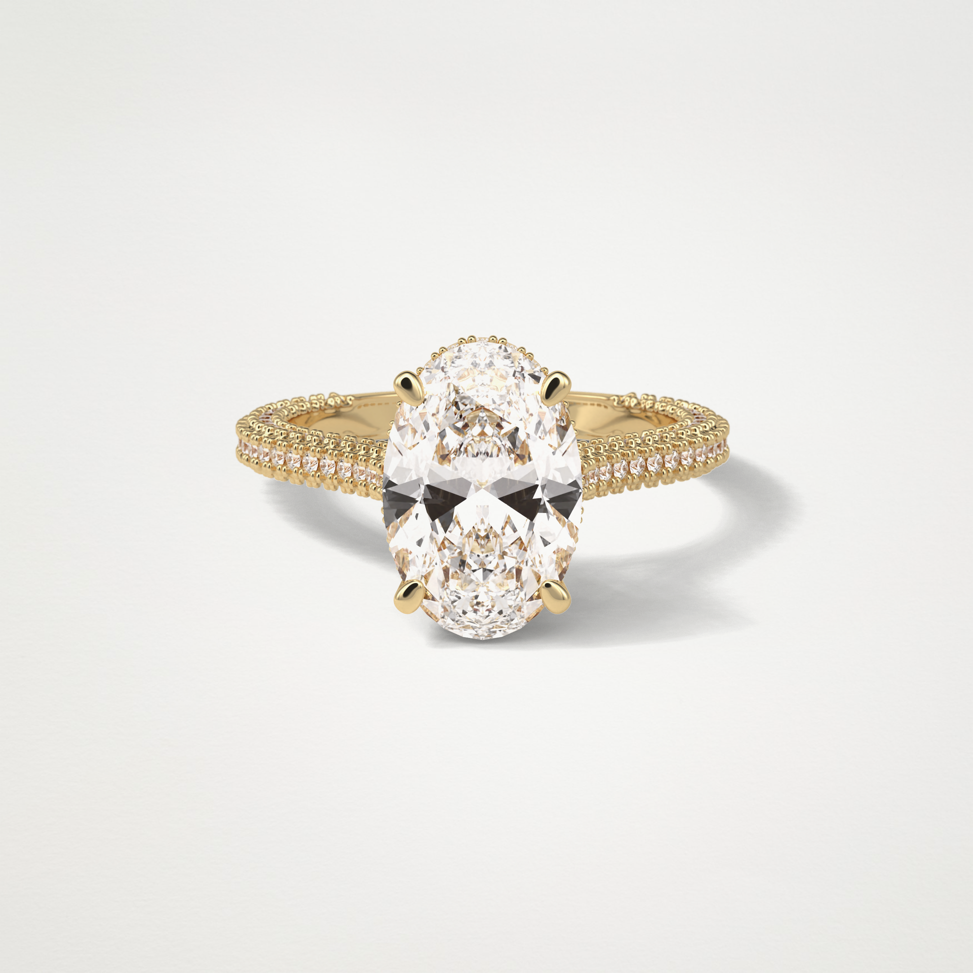 Oval Pave & Hidden Halo Lab Grown Diamond Engagement Ring
