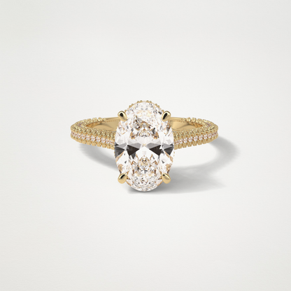 Oval Pave & Hidden Halo Lab Grown Diamond Engagement Ring