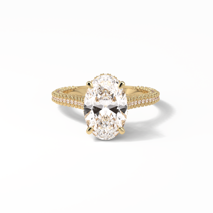 Oval Pave & Hidden Halo Lab Grown Diamond Engagement Ring
