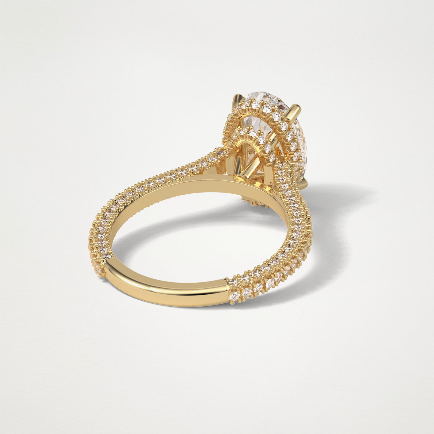 Oval Pave & Hidden Halo Lab Grown Diamond Engagement Ring