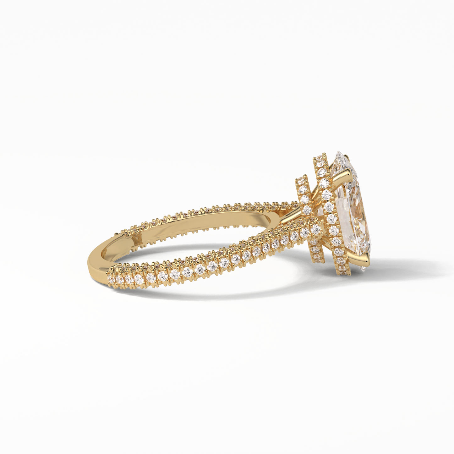 Oval Pave & Hidden Halo Lab Grown Diamond Engagement Ring