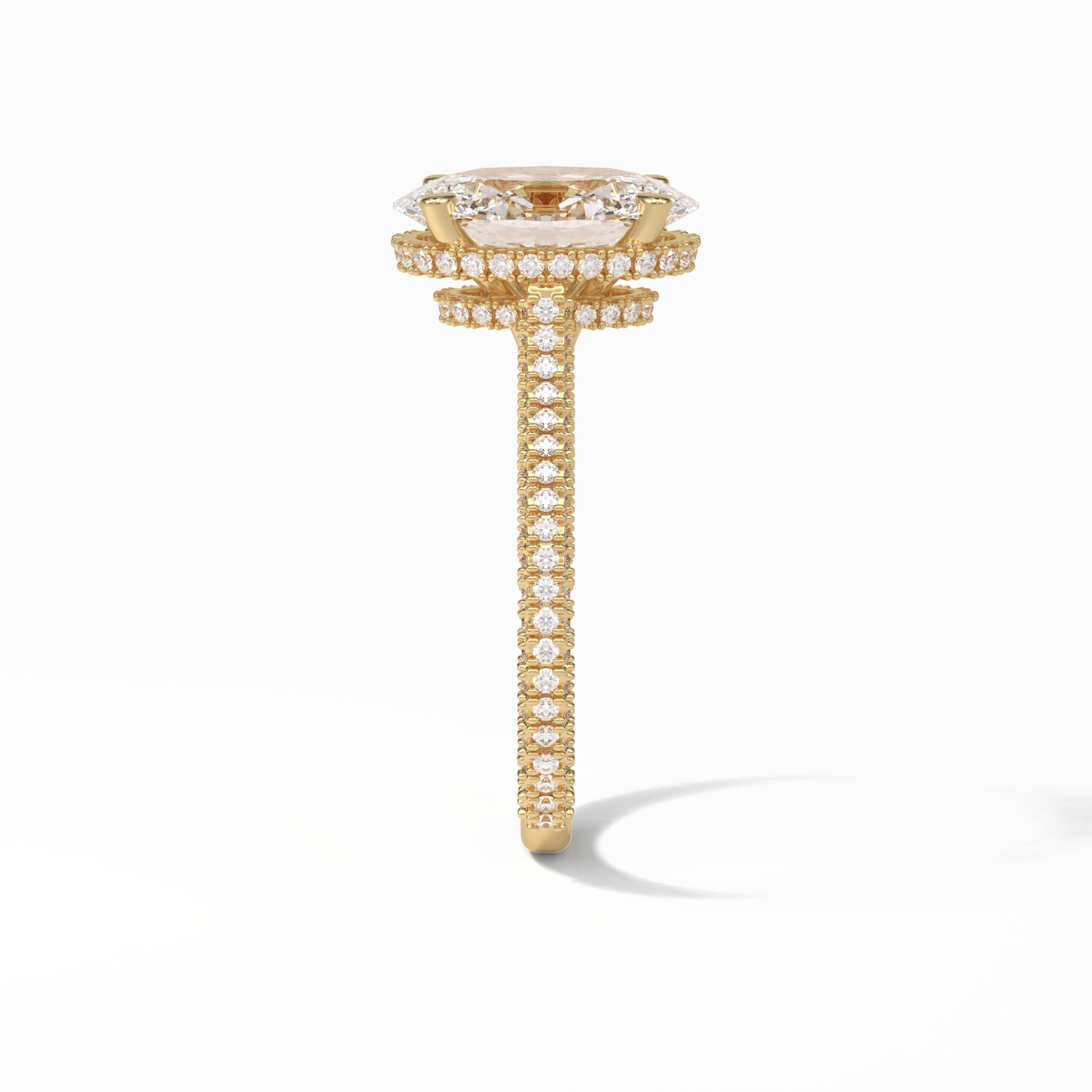 Oval Pave & Hidden Halo Lab Grown Diamond Engagement Ring