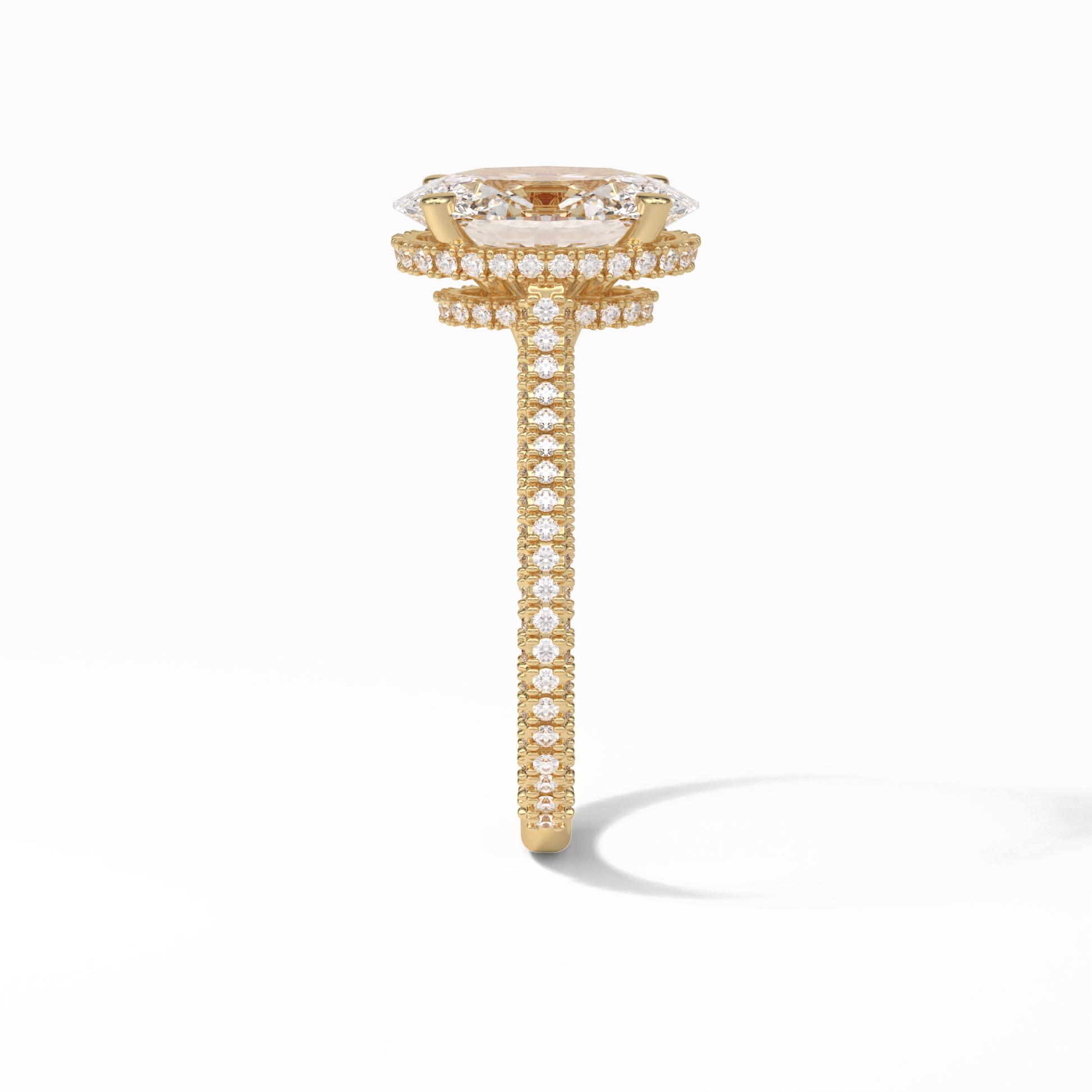Oval Pave & Hidden Halo Lab Grown Diamond Engagement Ring