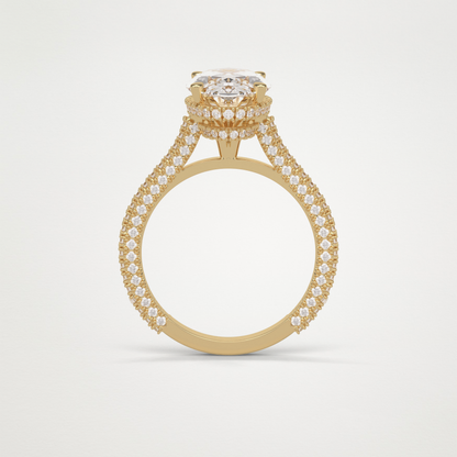 Oval Pave & Hidden Halo Lab Grown Diamond Engagement Ring