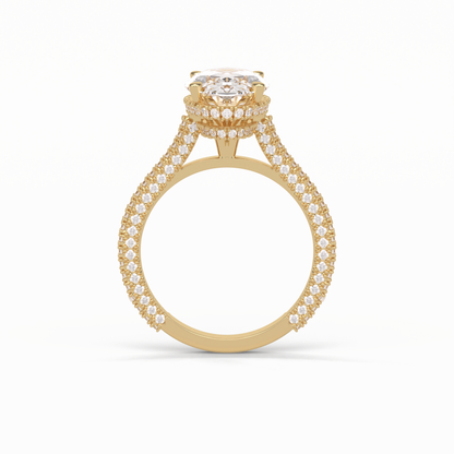 Oval Pave & Hidden Halo Lab Grown Diamond Engagement Ring