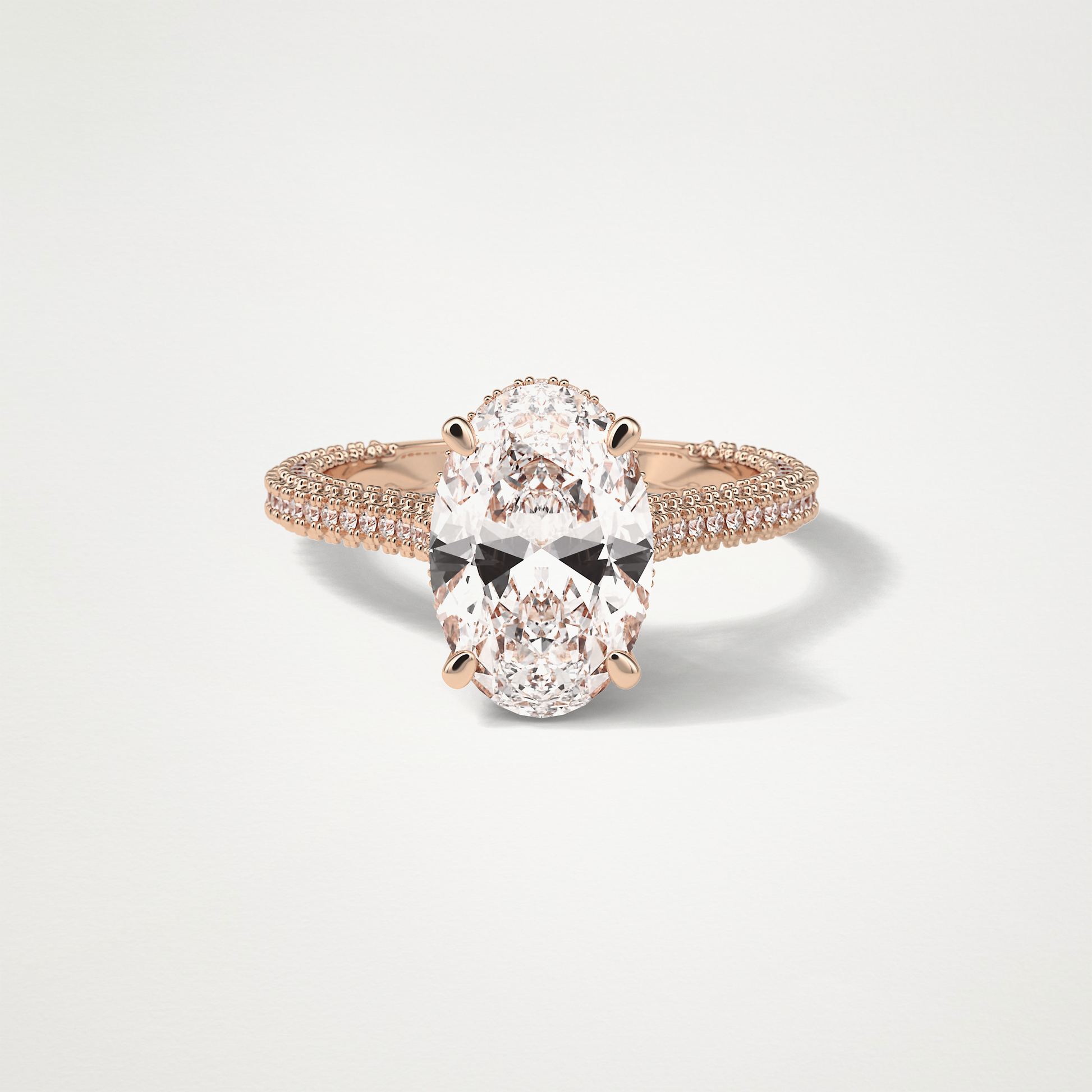 Oval Pave & Hidden Halo Lab Grown Diamond Engagement Ring
