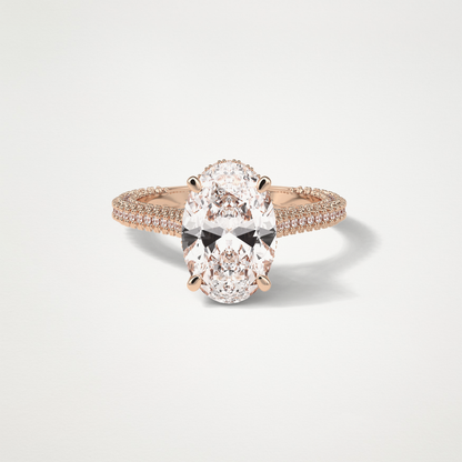 Oval Pave & Hidden Halo Lab Grown Diamond Engagement Ring