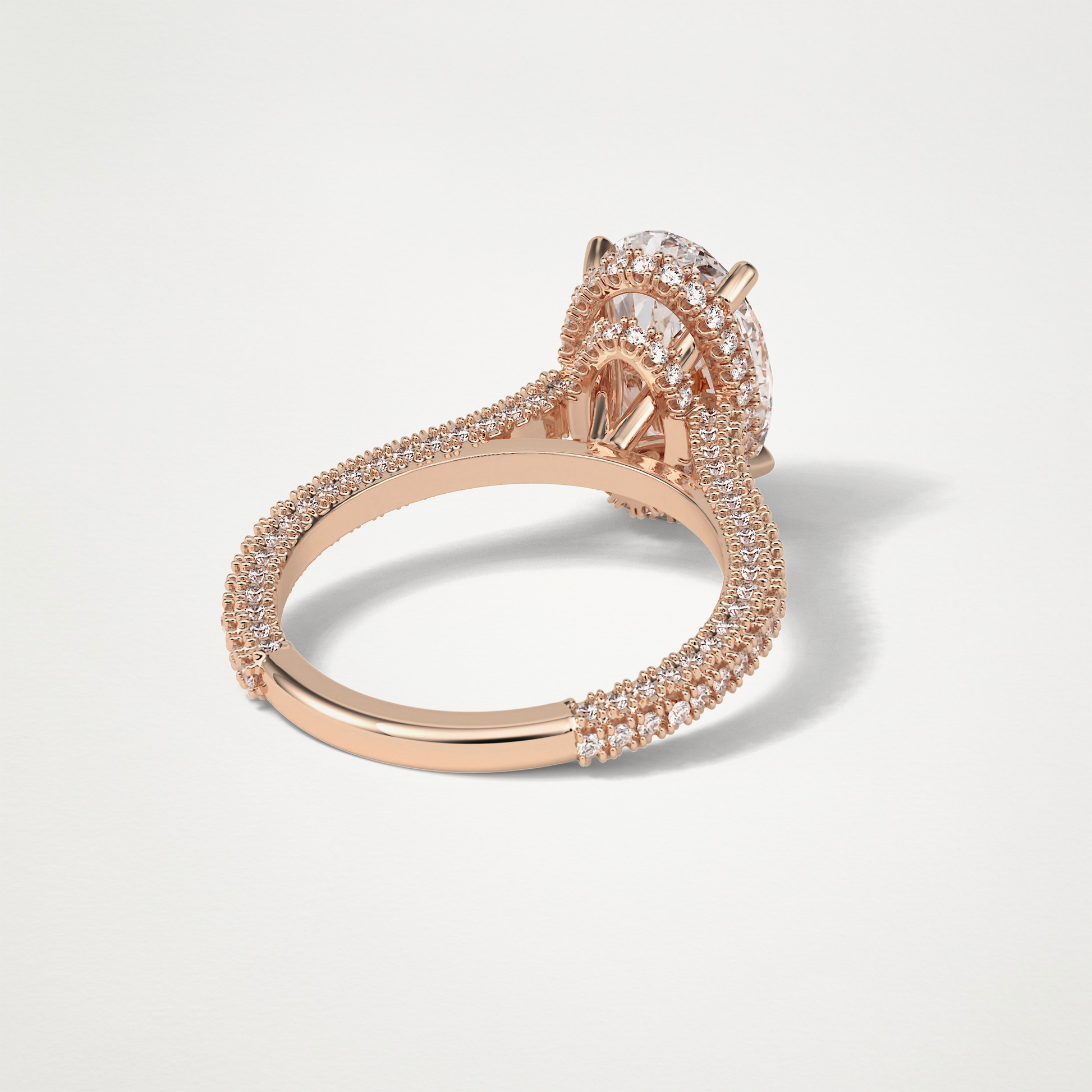 Oval Pave & Hidden Halo Lab Grown Diamond Engagement Ring