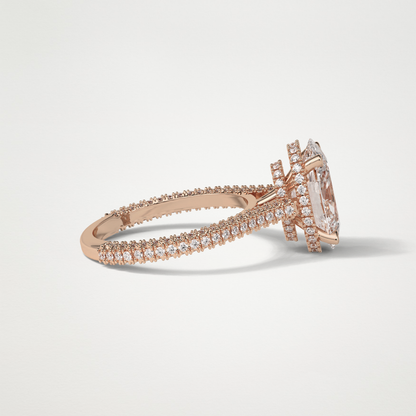 Oval Pave & Hidden Halo Lab Grown Diamond Engagement Ring