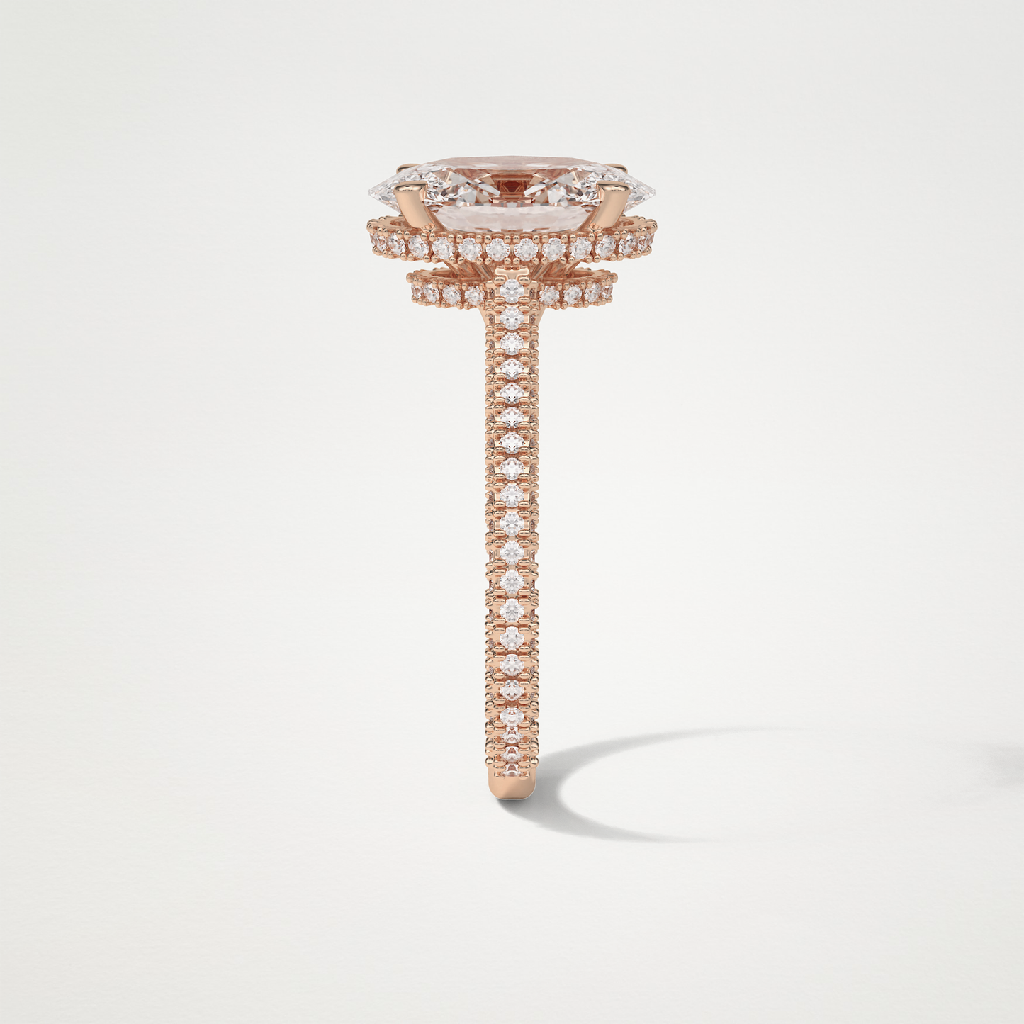Oval Pave & Hidden Halo Lab Grown Diamond Engagement Ring