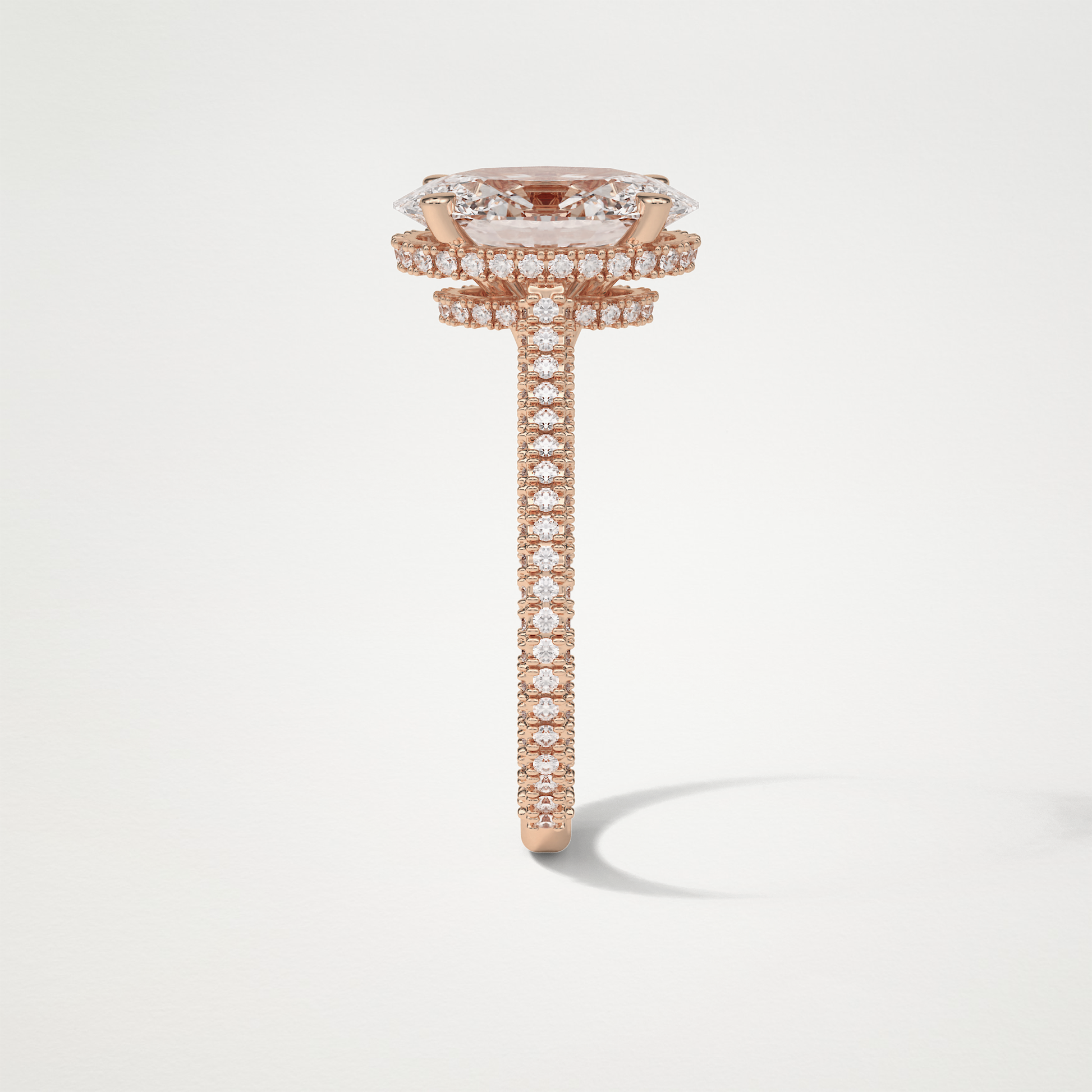 Oval Pave & Hidden Halo Lab Grown Diamond Engagement Ring