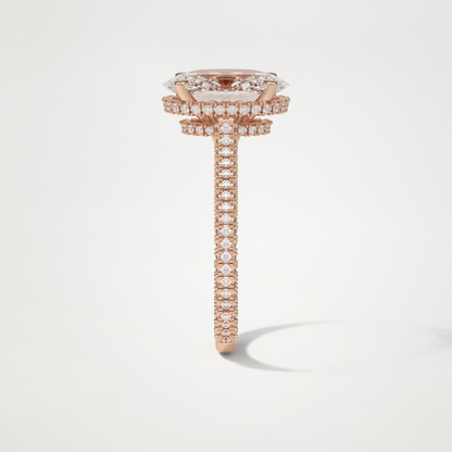 Oval Pave & Hidden Halo Lab Grown Diamond Engagement Ring