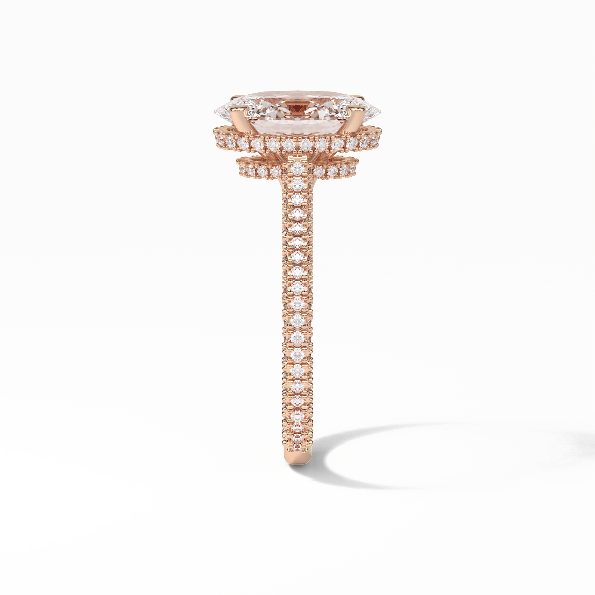 Oval Pave & Hidden Halo Lab Grown Diamond Engagement Ring
