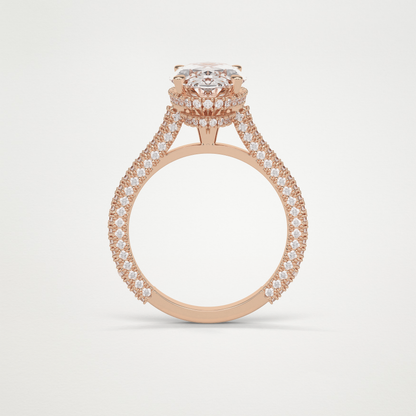 Oval Pave & Hidden Halo Lab Grown Diamond Engagement Ring