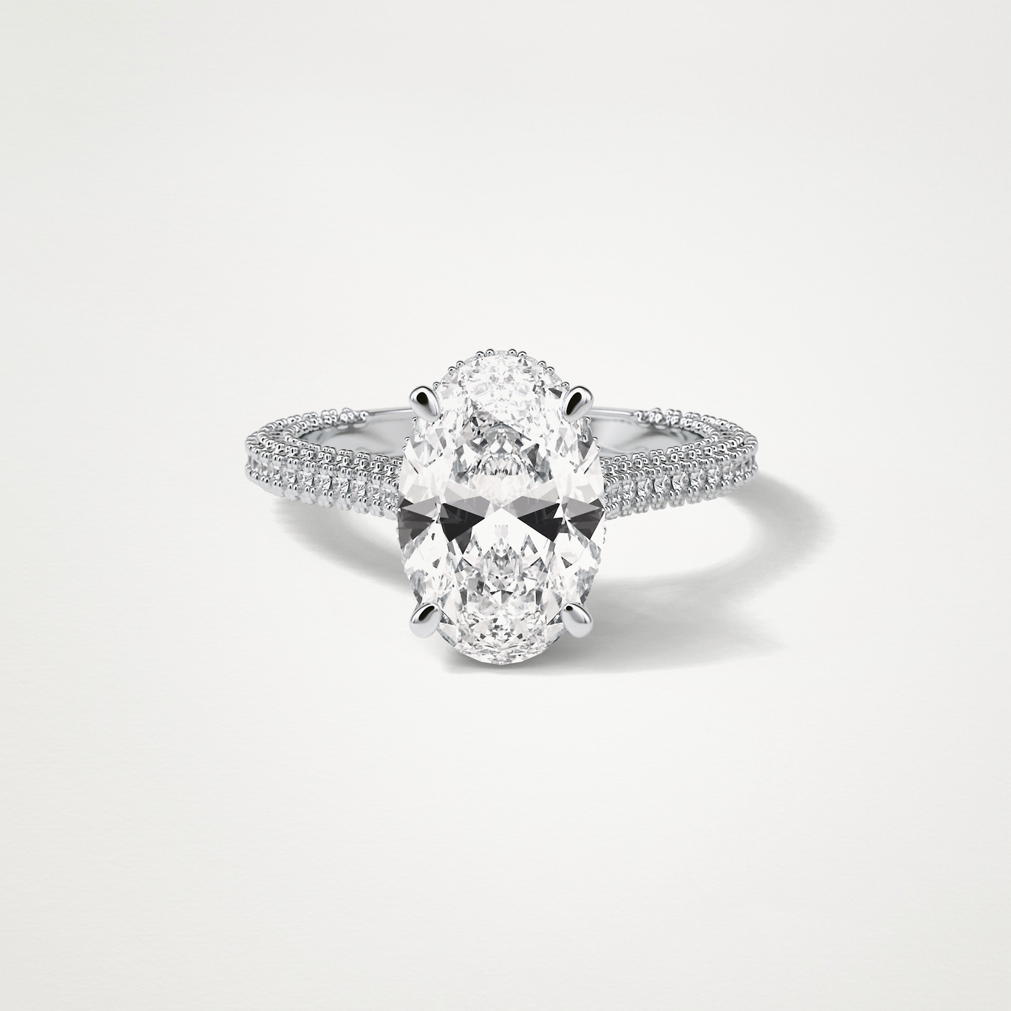 Oval Pave & Hidden Halo Lab Grown Diamond Engagement Ring