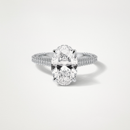 Oval Pave & Hidden Halo Lab Grown Diamond Engagement Ring
