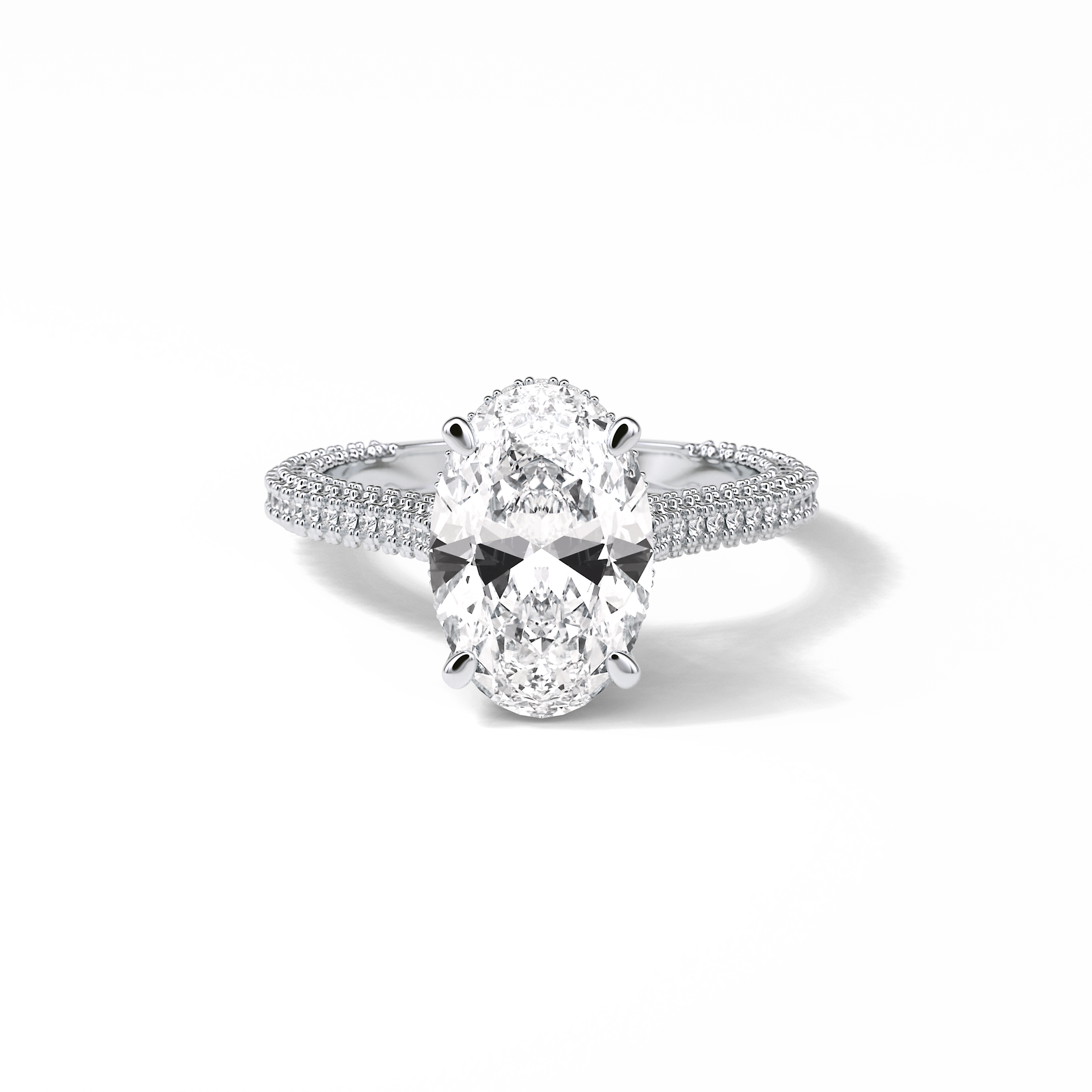 Oval Pave & Hidden Halo Lab Grown Diamond Engagement Ring
