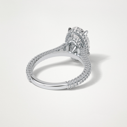 Oval Pave & Hidden Halo Lab Grown Diamond Engagement Ring