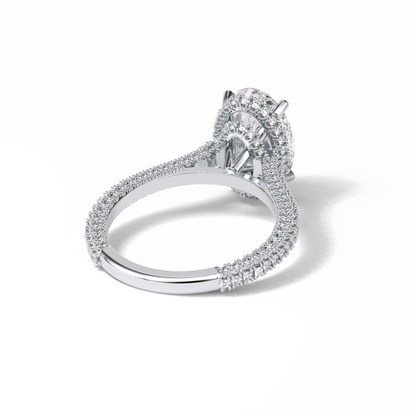 Oval Pave & Hidden Halo Lab Grown Diamond Engagement Ring