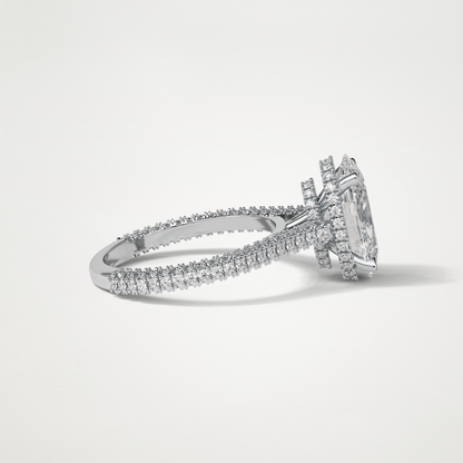 Oval Pave & Hidden Halo Lab Grown Diamond Engagement Ring