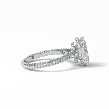 Oval Pave & Hidden Halo Lab Grown Diamond Engagement Ring