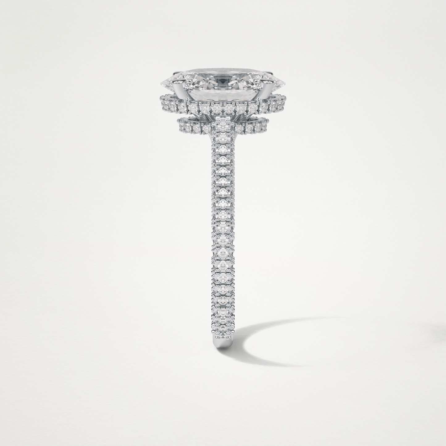 Oval Pave & Hidden Halo Lab Grown Diamond Engagement Ring