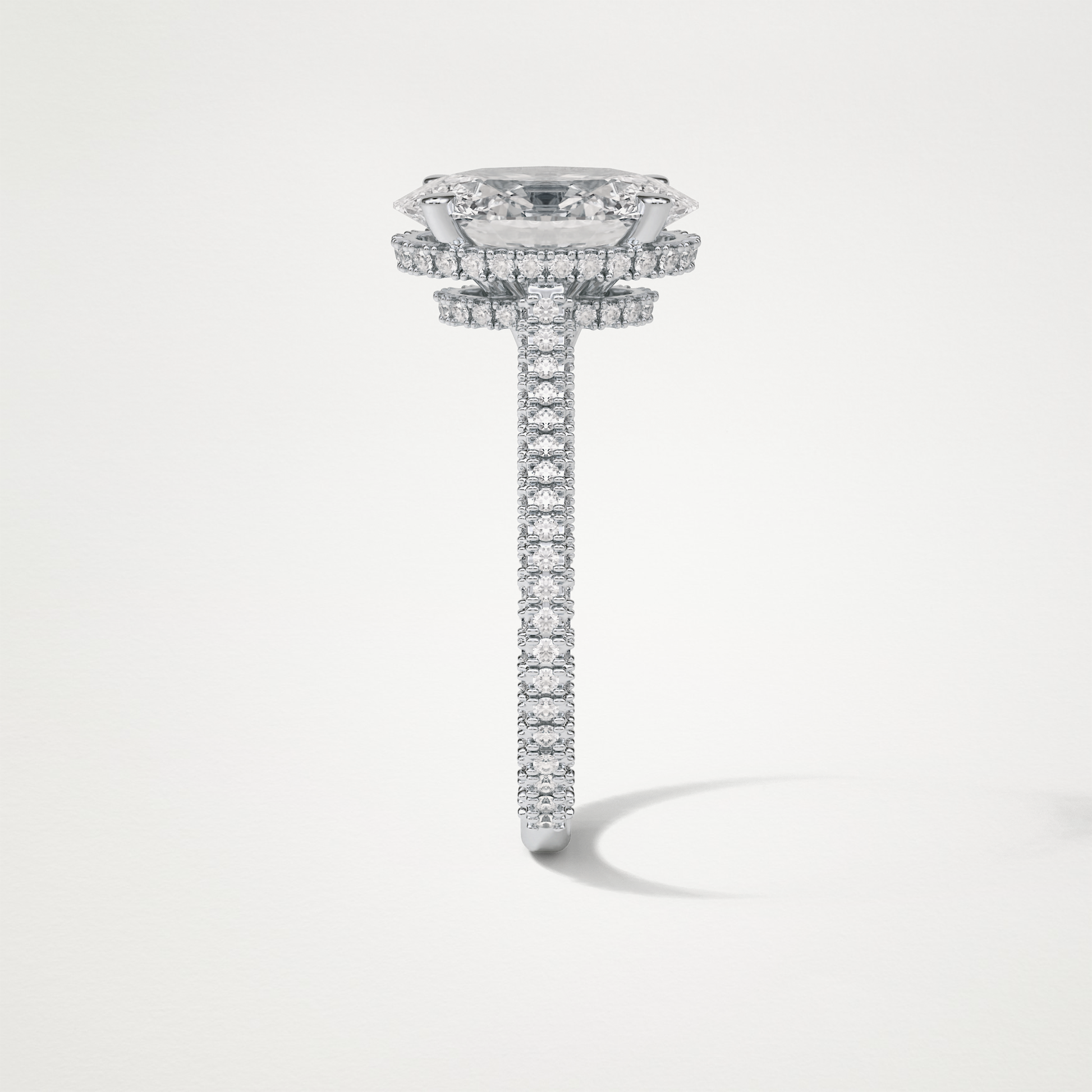Oval Pave & Hidden Halo Lab Grown Diamond Engagement Ring