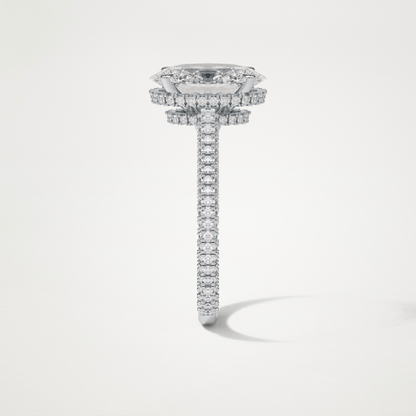 Oval Pave & Hidden Halo Lab Grown Diamond Engagement Ring