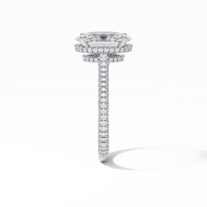 Oval Pave & Hidden Halo Lab Grown Diamond Engagement Ring