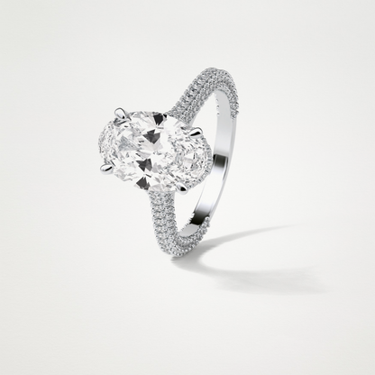 Oval Pave & Hidden Halo Lab Grown Diamond Engagement Ring