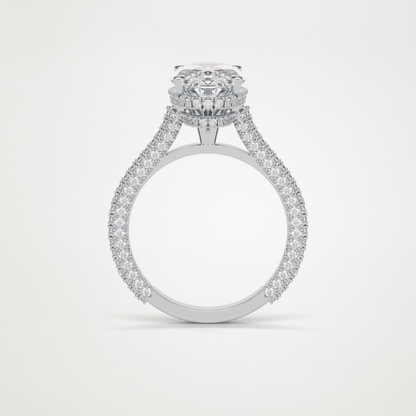 Oval Pave & Hidden Halo Lab Grown Diamond Engagement Ring