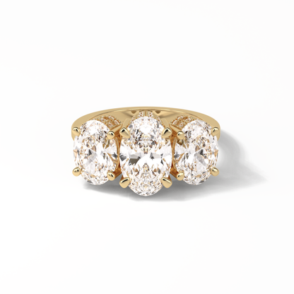 Oval Three Stone Lab Grown Diamond Engagement Ring